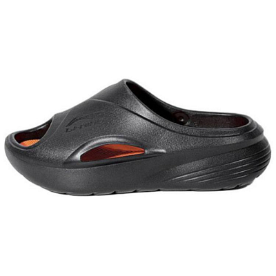 LiNing Slip-Resistant Abrasion-Resistant Slide Slippers Men's Black Orange
