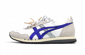 Onitsuka Tiger Dualio Slip Resistant, Breathable, Lightweight Low Top Casual Shoes Unisex White Gray Blue