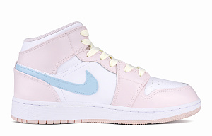 Jordan AJ1 Cushioning Wear-Resistant Mid-Top Vintage Basketball Shoes Women's Pink Blue 1 2902150