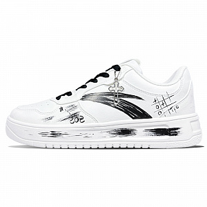 Anta Slip Resistant Cushioning Abrasion Resistant Low Top Skateboard Shoes Men's White Black 1 2902184