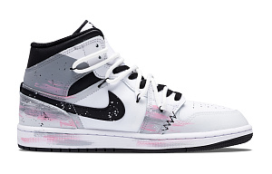 Jordan Air Jordan 1 Vintage Basketball Shoes Men's High top White/Black/Pink 1 2903345