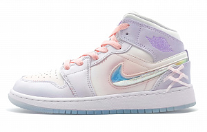 Jordan Air Jordan 1 Wear-Resistant Support Mid-Top Vintage Basketball Shoes GS Purple 1 2903578