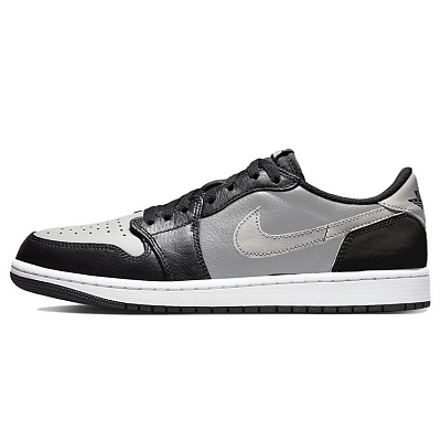 Jordan Air Jordan 1 Cushioned Slip-Resistant Breathable Low-Top Vintage Basketball Shoes Unisex Black Gray
