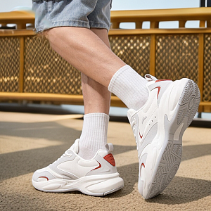 Anta ACE Anti-Slip Wear-Resistant Low-Top Chunky Sneakers Men's White Red 1 2904486