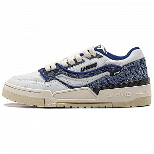 LiNing 001 BTC Abrasion Resistant Low Top Skateboard Shoes Women's White Blue