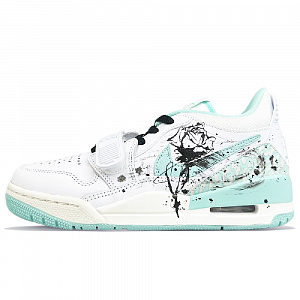 Jordan Legacy 312 Anti-Slip Wear-Resistant Low-Top Vintage Basketball Shoes Women's White Green