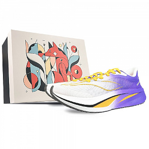 LiNing Feidian 4 Challenger Cushioning Anti-Slip And Wear-Resistant Low-Top Casual Running Shoes Men's White Purple