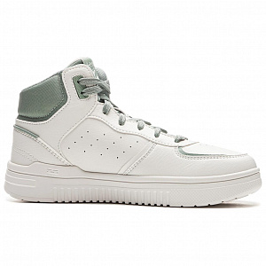LiNing Qingyun Anti-Slip Wear-Resistant Breathable Height Increasing Rebound High-Top Casual Shoes Women's White Green 1 2905594