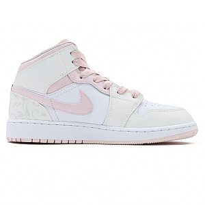 Jordan Air Jordan 1 Abrasion Resistant Mid Top Vintage Basketball Shoes GS Pink White 1 2906025