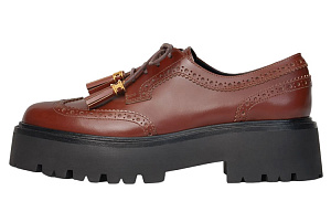 CELINE Platform Shoes Women's Red Brown