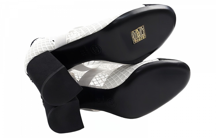 CHANEL Ankle Boots 9cm Women's White Black