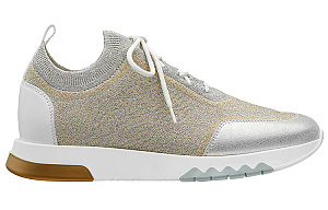 HERMES Addict Low Top Casual Shoes Women's Silver Gray 1 2907115