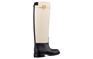 DIOR Empreinte Knee-high Boots Women's Black White 1 2907140