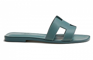 HERMES Oran Sandal Bleu Pinede Box Calfskin Leather 1 2907186