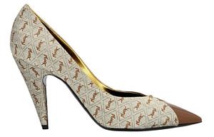 SAINT LAURENT All-over Logo Pointed Pumps 1 2907233