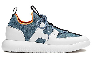 HERMES Duel Low top Casual Shoes Women's White Blue 1 2907237