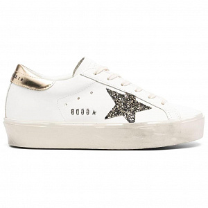 Golden Goose Hi Star White Glitter Gold Women's 1 2907487