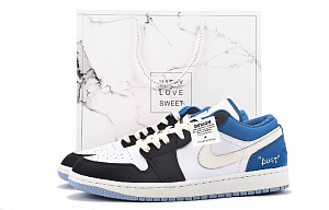 Jordan Air Jordan 1 Vintage Basketball Shoes Men's Low top Blue Black White
