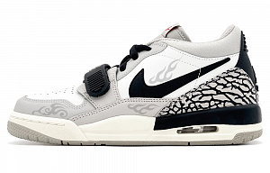 Jordan Legacy 312 Cushioning Wear-Resistant Low-Top Vintage Basketball Shoes Women's White Gray