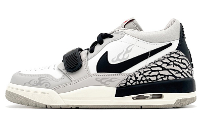 Jordan Legacy 312 Cushioning Wear-Resistant Low-Top Vintage Basketball Shoes Women's White Gray