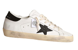 Golden Goose Super-Star Stylish Skateboarding Shoes Women's White Black Vintage Version 1 2909829