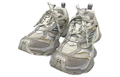 Balenciaga Abrasion Resistant Low Top Casual Shoes Men's Silver Gray