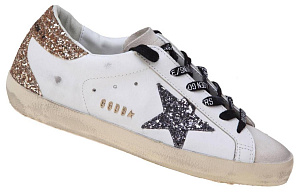 Golden Goose Super Star White Silver Gold Glitter Women's 1 2909999