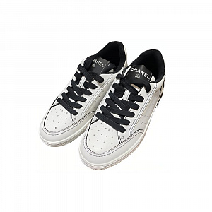 CHANEL Low top Skateboard Shoes Women's White Black