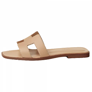 HERMES Oran Slide Slippers Women's Light Brown