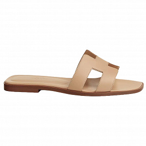 HERMES Oran Slide Slippers Women's Light Brown 1 2911329