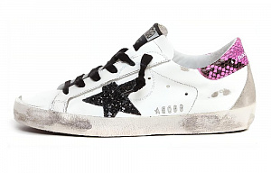 Golden Goose Super Star Low Top Stylish Skateboarding Shoes Women's White Pink Distressed Style