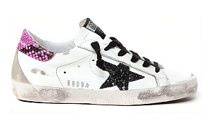 Golden Goose Super Star Low Top Stylish Skateboarding Shoes Women's White Pink Distressed Style 1 2912717