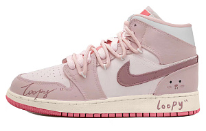 Jordan Air Jordan 1 Mid Top Vintage Basketball Shoes Women's White Pink 1 2912861