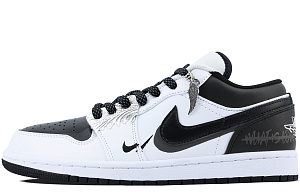 Jordan Air Jordan 1 Anti-Slip Wear-Resistant Low-Top Vintage Basketball Shoes Men's White Black 1 2912921