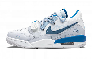 Jordan Legacy 312 Cushioned Slip-Resistant Low-Top Vintage Basketball Shoes Men's Blue Gray