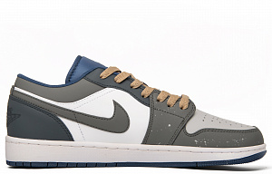 Jordan Air Jordan 1 Cushioning Anti-Slip And Wear-Resistant Low-Top Vintage Basketball Shoes Men's White Brown Blue 1 2913130