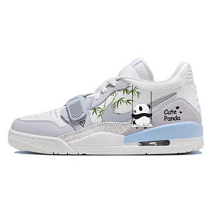 Jordan Legacy 312 Cushioning Anti-Slip And Wear-Resistant Low-Top Vintage Basketball Shoes Men's White Gray