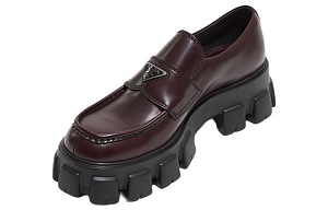 PRADA Monolith Casual Shoes Men's Red Brown 1 2913683