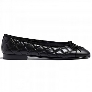 CHANEL Flat Shoes Women's Black 1 2913698