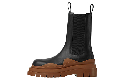 Bottega Veneta Tire Short Chelsea Boots Men's Black