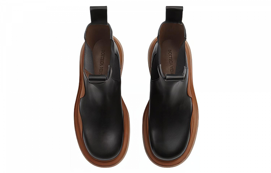Bottega Veneta Tire Short Chelsea Boots Men's Black