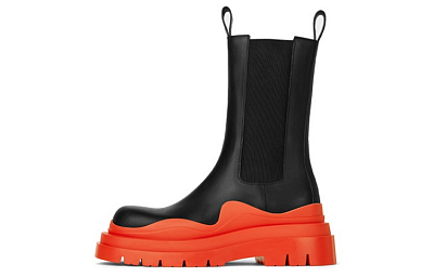 Bottega Veneta Bottega Venetta Tire Boot Black Orange