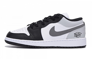 Jordan Air Jordan 1 Puppy Fragment Anti Slip Wear Resistant Low Top Vintage Basketball Shoes Men Dark Gray