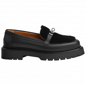 HERMES Loafers Women's Black 1 2914808