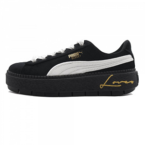 PUMA Platform Trace Non-slip Lightweight Low-Top Skateboard Shoes Women's Black White