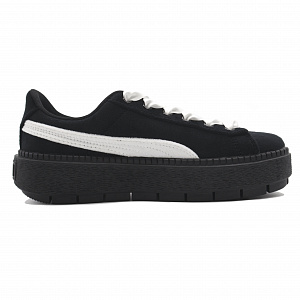 PUMA Platform Trace Non-slip Lightweight Low-Top Skateboard Shoes Women's Black White 1 2914983
