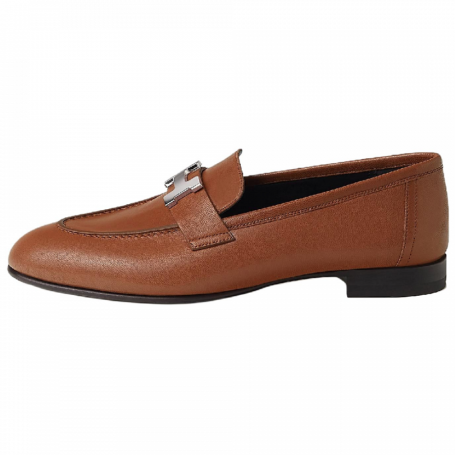 HERMES Paris Loafers Women's Dark Brown