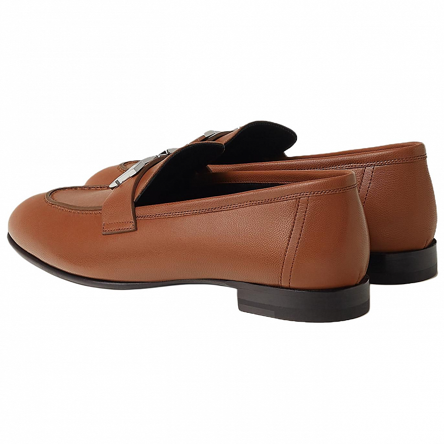HERMES Paris Loafers Women's Dark Brown