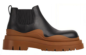 Bottega Veneta Tire Ankle Length Chelsea Boots 5.5cm Men's Black 1 2915740