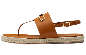 HERMES One Strap Sandals Women's Brown